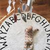 NUOBESTY Round Crawling Rug, 26 Letters, Cotton, Non-Slip, Pink view 3