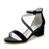 EICOFF Women's Open-Toe Wedding Sandals, 2.2-Inch Heel, Ankle Strap, Black, EU 39 view 1