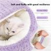 RXJMKCZ Round Cat Cave Bed with Hood and Plush Lining view 2