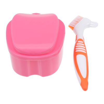 PAMINGONO Denture Case with Cleaning Brush, ABS and PP