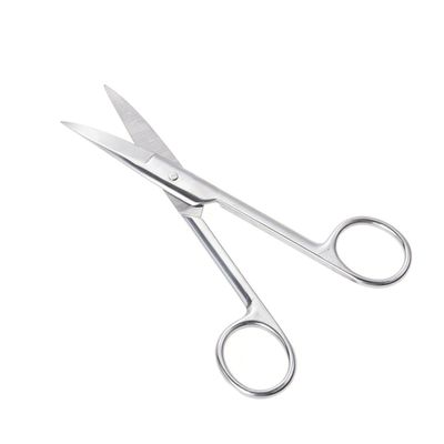 Curved Stainless Steel Eyebrow Scissors, Silver, Rust-Resistant