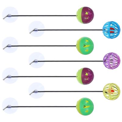 Abaodam 7-Piece Lizard Toy Set with Suction Cups and Bell Balls for Terrariums