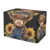 Dog Kennel Cover, Highland Cow Design, Easy to Install, Size M, Black view 1