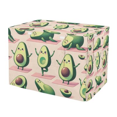 Cute Funny Avocado Green Dog Crate Cover, Roll-Up Sides, Mesh Windows, Small