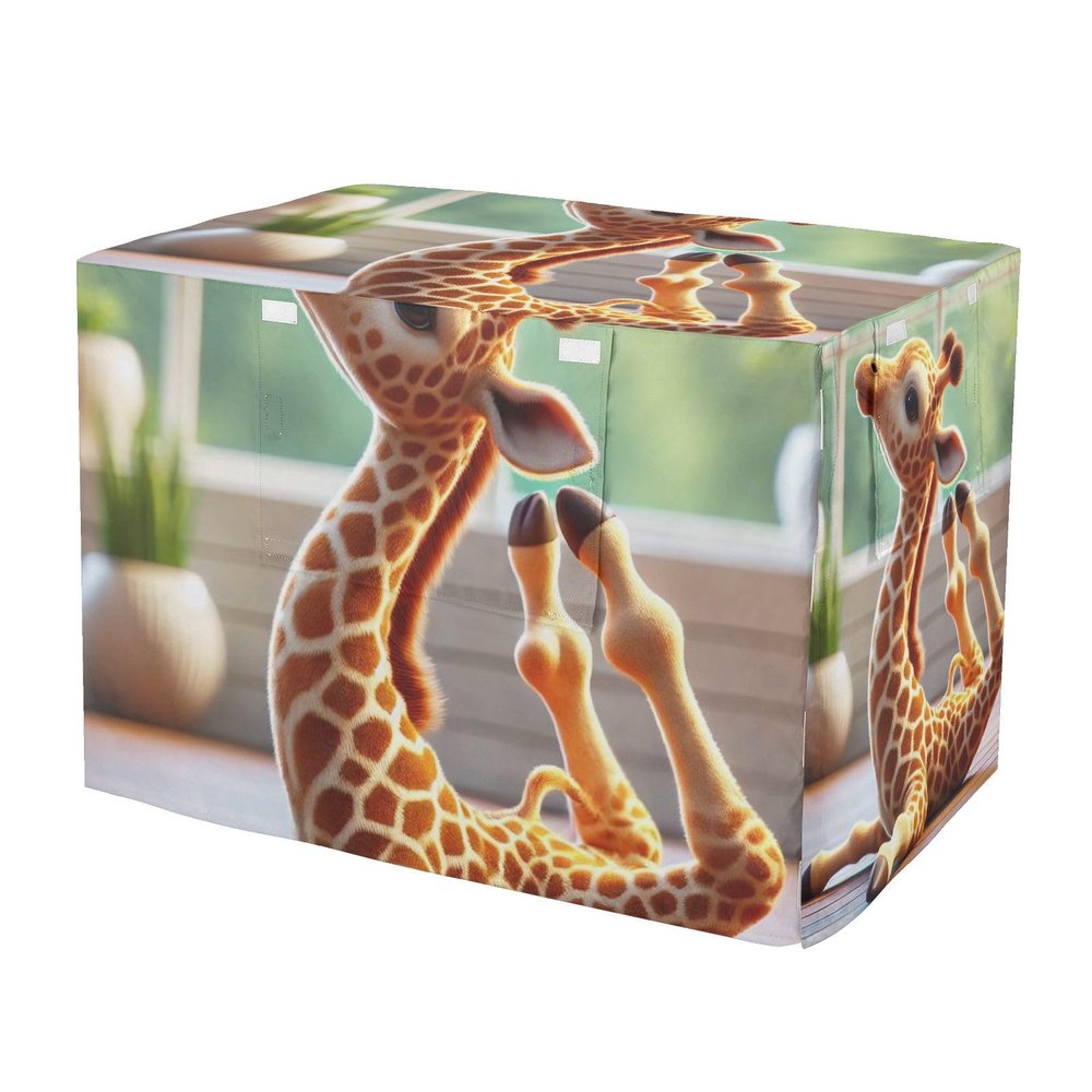 RPLIFE Cute Giraffe Cover for Dog Crates, Roll-Up Side Panels, Large