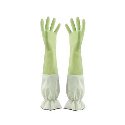 MZYFDC Long Thick Waterproof Rubber Cleaning Gloves, Green