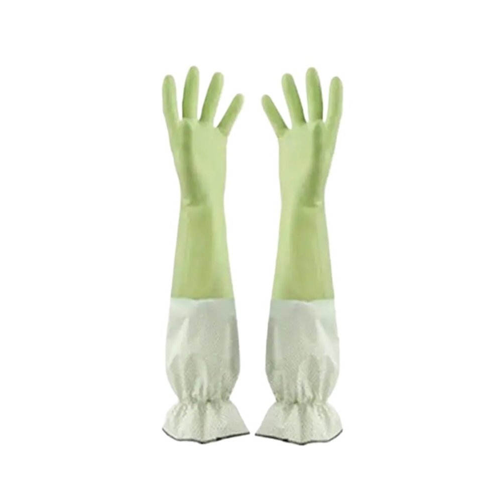 MZYFDC Long Thick Waterproof Rubber Cleaning Gloves, Green