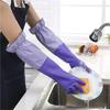 MZYFDC Long Thick Waterproof Rubber Cleaning Gloves, Green view 2