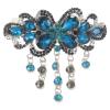 Rhinestone Hair Clip with Crystal Flower, Large Feather, Alloy view 1