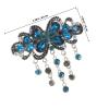 Rhinestone Hair Clip with Crystal Flower, Large Feather, Alloy view 2
