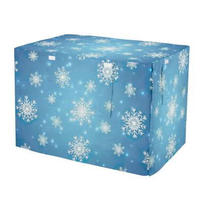 RPLIFE XL Dog Crate Cover with Snowflake Gradient, Mesh Windows, Water-Resistant, Blue