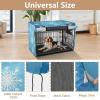 RPLIFE XL Dog Crate Cover with Snowflake Gradient, Mesh Windows, Water-Resistant, Blue view 4