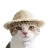 Cute Handmade Straw Hat for Cats view 1