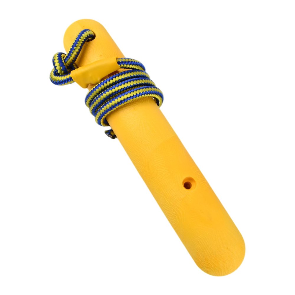 Hontaog 22 cm Water Toy for Dogs with Nylon Rope, Floating and Bite-Resistant, Yellow