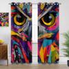 Mistela Blackout Curtains, Opaque Owl Design, Colorful Bird Animal Pattern, 2-Piece Set, H245 x W140 cm view 1
