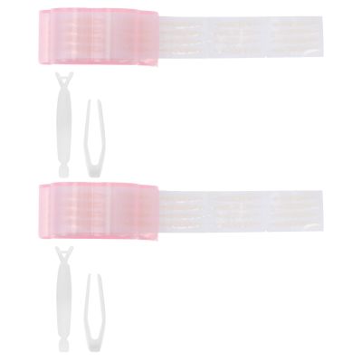 DIYEAH Invisible Double Eyelid Tape Set with Tweezers and Forks, Pink
