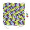 BSLSVGE Woven Wool-Thread Hammock Hanging Bed for Small Pets, 35 x 35 cm, Green/Yellow/Blue/Purple view 3