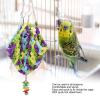 BSLSVGE Woven Wool-Thread Hammock Hanging Bed for Small Pets, 35 x 35 cm, Green/Yellow/Blue/Purple view 4