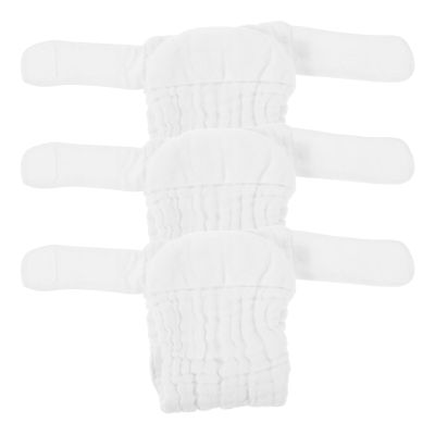 3-Pack Cotton Cloth Diaper Pants for Newborns, White