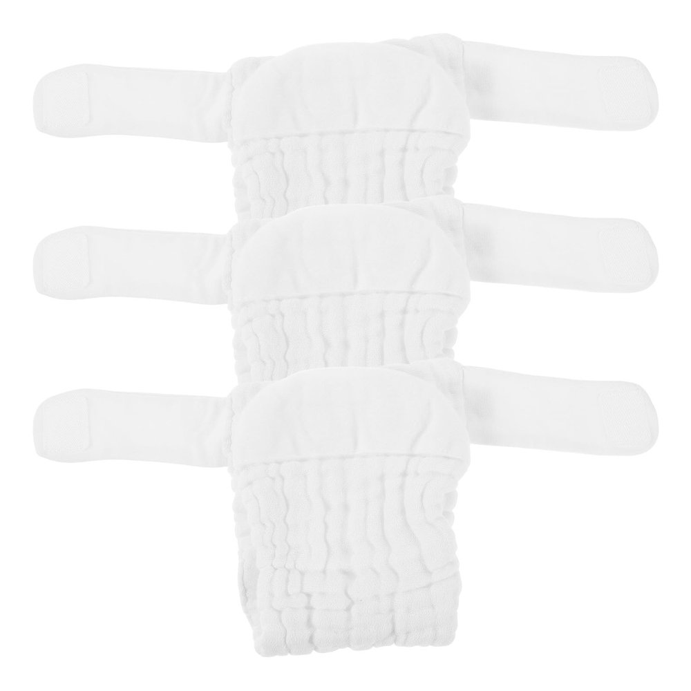 3-Pack Cotton Cloth Diaper Pants for Newborns, White