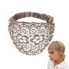 Lace Headband with Flower and Pearl Details view 1