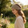 Lace Headband with Flower and Pearl Details view 2