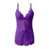Sexy Women's Lingerie - Desire Garter Lace Pajama Nightgown Set (Purple, XL) view 2