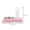 Pink PP and Stainless Steel Cat Feeder with Water Bottle view 2