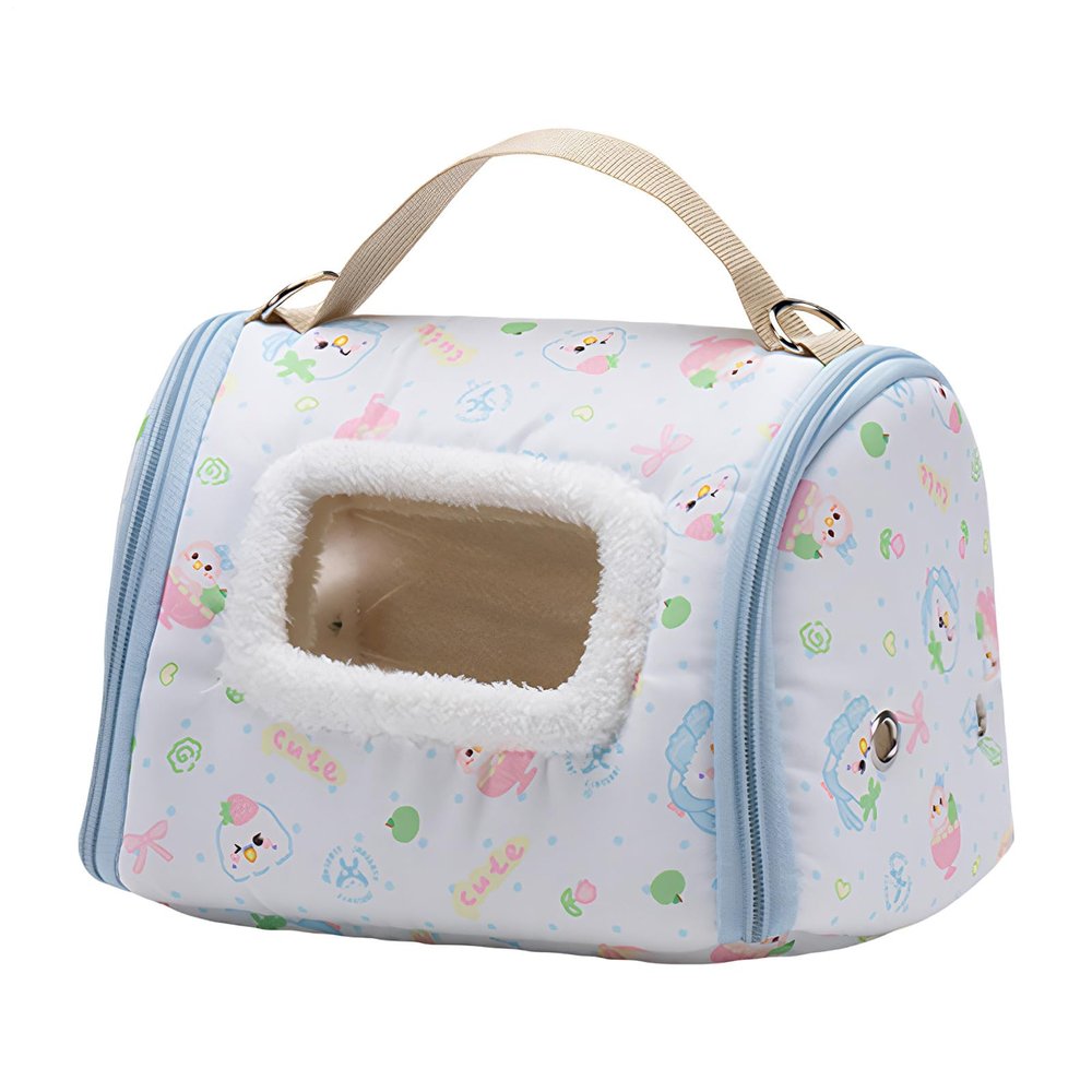 Bird Travel Cage 23.5 x 18 x 16 cm, Portable Cotton Velvet Carrier