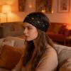 Lace Headband with Flower and Faux Pearl Details view 2