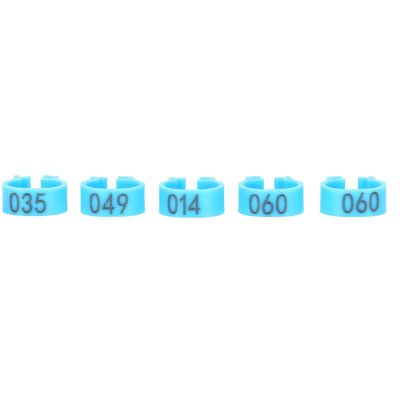FILFEEL 001–100 Numbered Bird Leg Bands, Lightweight Identification Rings for Pigeons, Reusable (Blue)