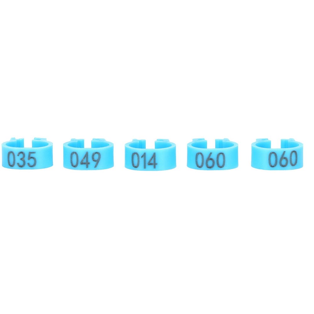 FILFEEL 001–100 Numbered Bird Leg Bands, Lightweight Identification Rings for Pigeons, Reusable (Blue)