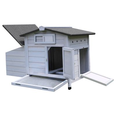 Elevated Chicken Coop with Wooden Nesting Box