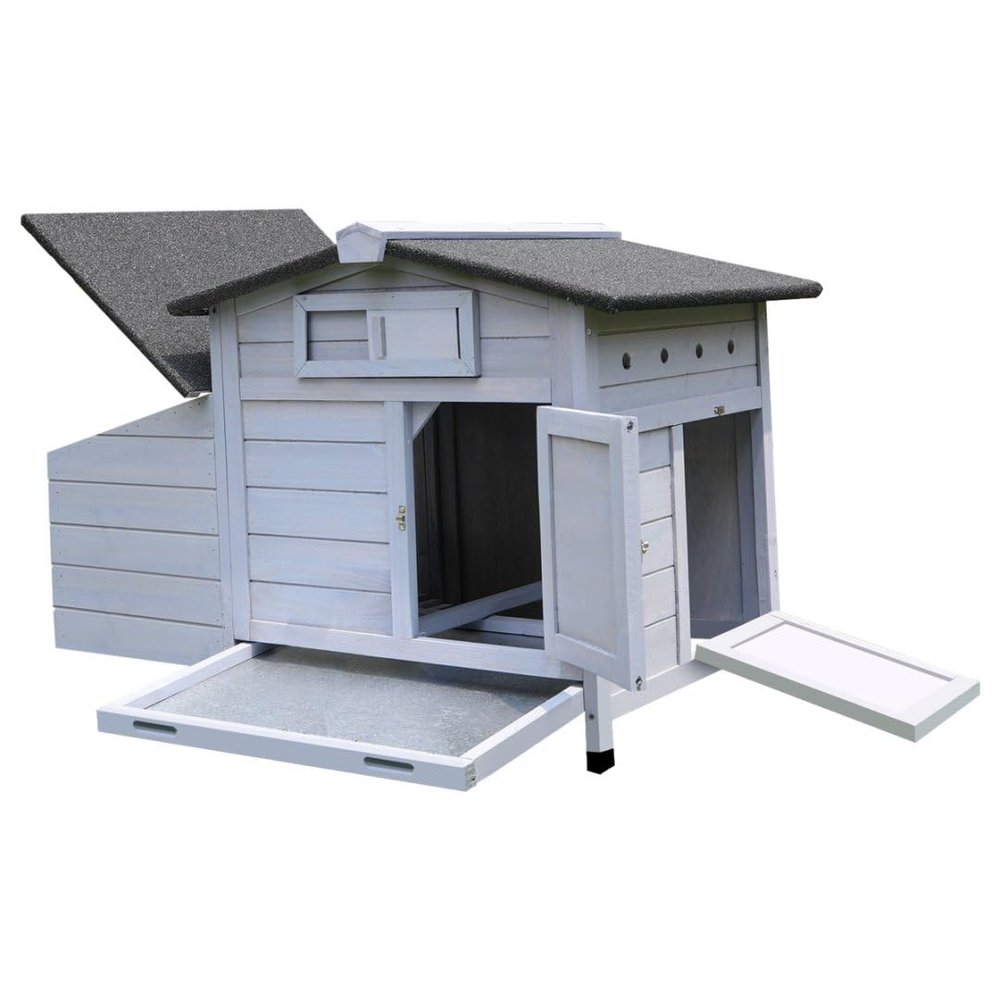 Elevated Chicken Coop with Wooden Nesting Box