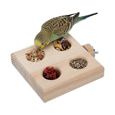 Wooden Bird Feeder Toy - Natural Wood Treat Dispenser for Fun and Interaction