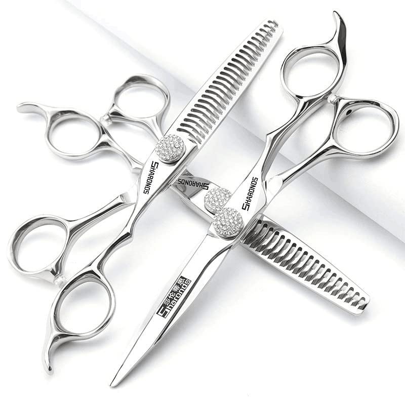 6-Inch Professional Hair Cutting Scissors, Japanese 440C Stainless Steel, 3-Piece Set