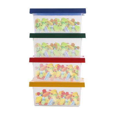 Repomanda Kids' Storage Boxes with Lids, 9 L, Stackable Toy Boxes, 4-Pack