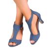 Nuqqichongtian Women's Wide H Heeled Sandals, Open Slingback Pumps, Blue, EU 39 view 1
