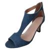 Nuqqichongtian Women's Wide H Heeled Sandals, Open Slingback Pumps, Blue, EU 39 view 3
