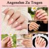 96 Coffin Press-On Nails, 4 Nude Shades, 10 Sizes, Full-Cover Breathable Fake Nails view 4