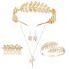 DINGFENG 5-Piece Gold Laurel Wreath Greek Goddess Headpiece Set view 1
