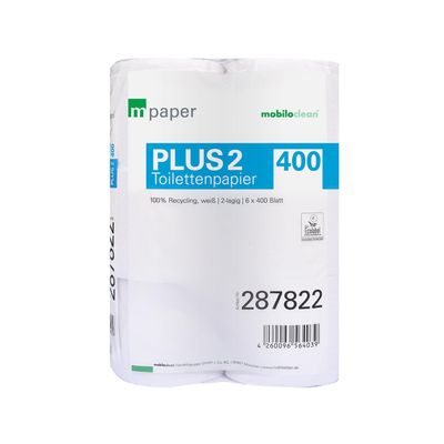 CleanClub 2-Ply Toilet Paper, White, 30 Rolls x 400 Sheets, Extra Soft for Home & Office