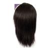 French Lace Front Men's Toupee, 12-Inch Human Hair Replacement System, Black view 1