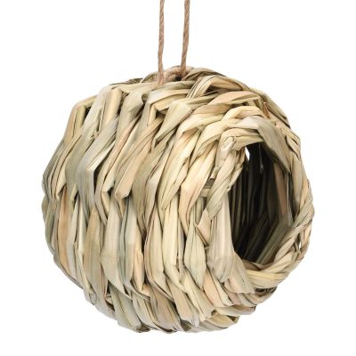 Straw Birdhouse - 2 Handwoven Reed Grass Nests