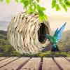Straw Birdhouse - 2 Handwoven Reed Grass Nests view 2