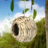 Straw Birdhouse - 2 Handwoven Reed Grass Nests view 3