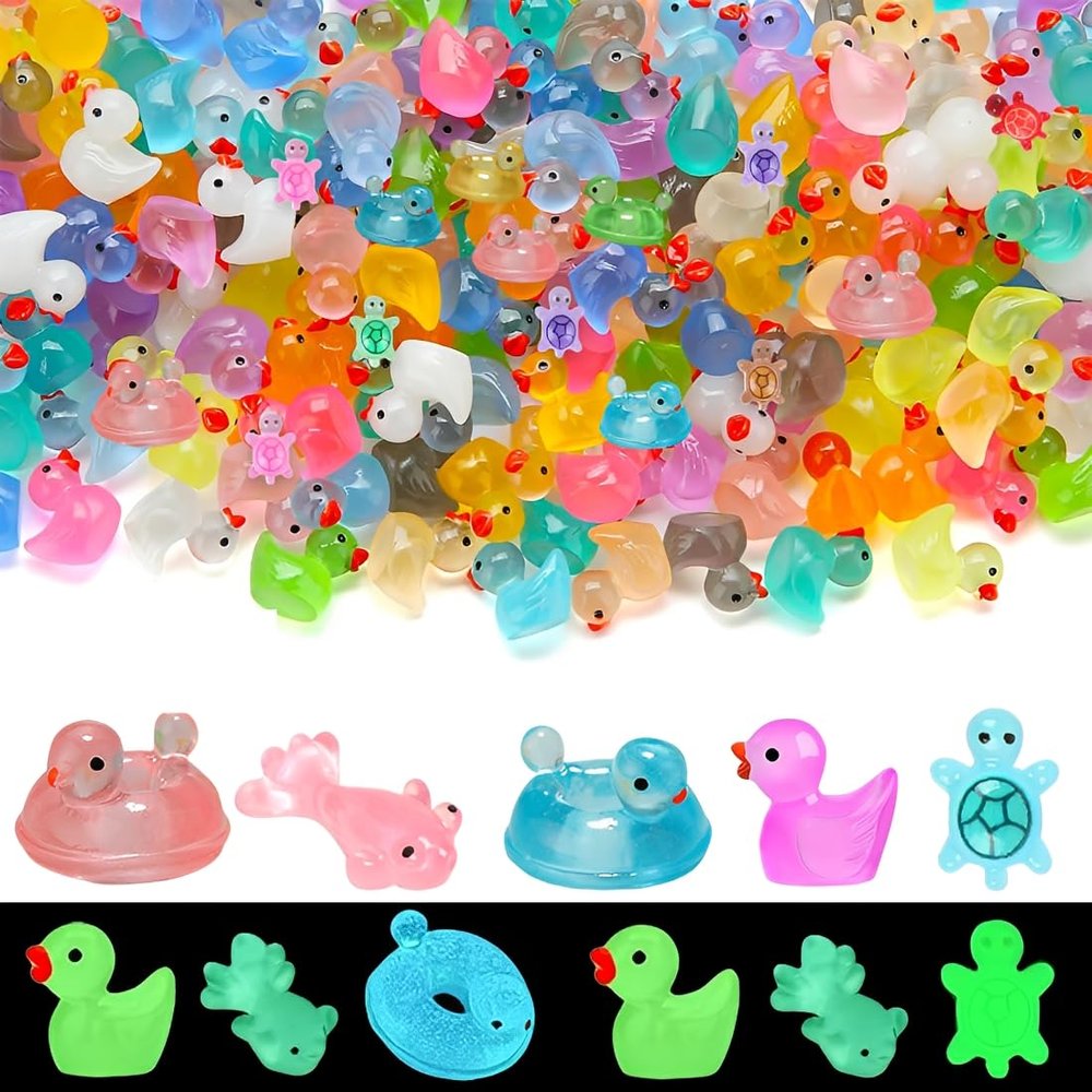 100 Mini Resin Animals that Glow in the Dark
