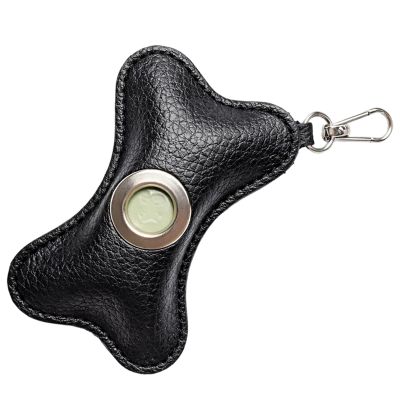 GSGFUIS PU Leather Dog Waste Bag Dispenser with Carabiner