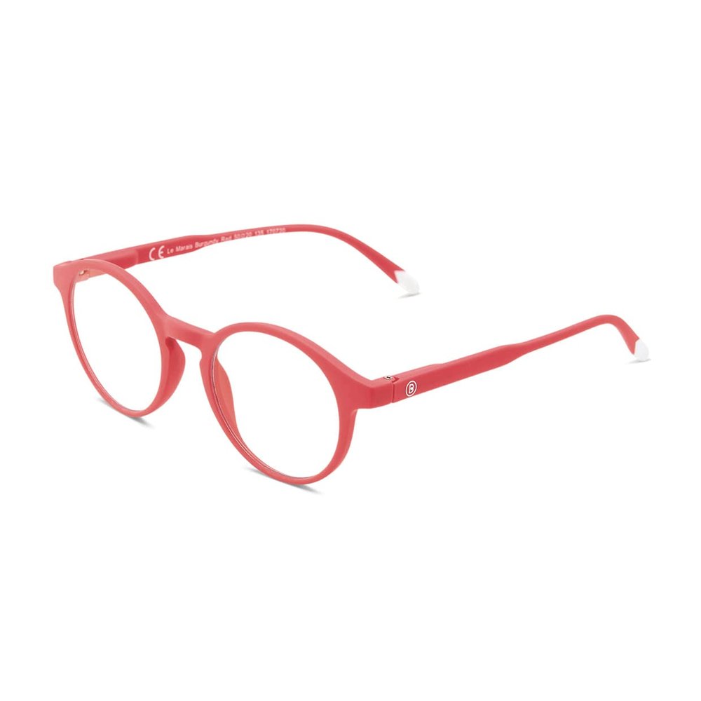BARNER Designer Blue-Light-Filtering Reading & Computer Glasses, 3.0 Diopters, for Women & Men, Unisex (Le Marais - Burgundy Red +1.50)