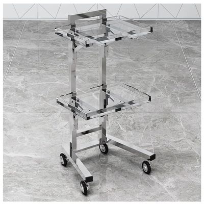 ERSINIAN Rolling Salon Tray Cart with Wheels, Foldable Serving Cart for Estheticians and Salons